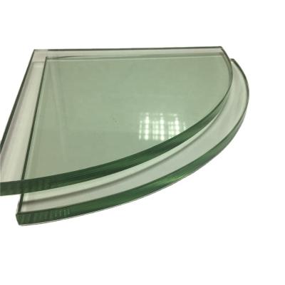 China Custom Premium Curved Glass Shelf Corner Design From Court Glass China Factory for sale