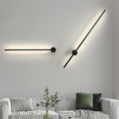 China 2022 modern warm minimalist modern creative strip wall lamp bedroom bedside lamp living room background wall lamp for sale