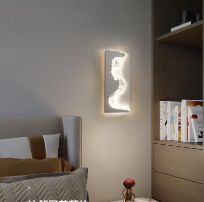 China 2022 modern minimalist simple bedroom bedside lamp for fashionable and smart dimming soft warm color temperature with hallway for sale