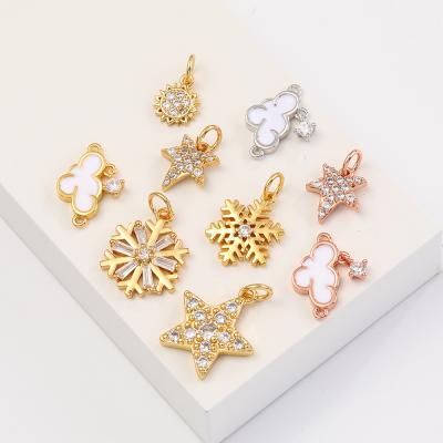 China Cute Yiwu Iced Out Fashion Charms Star Cloud Snowflake Pendants and Charms for sale