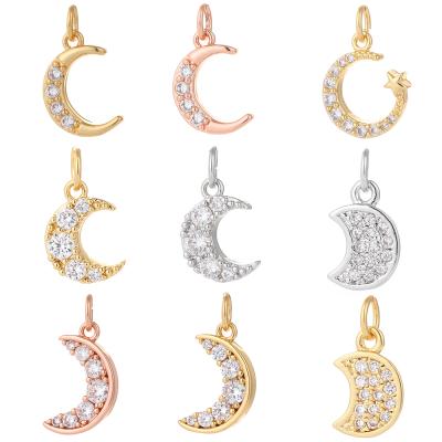 China TRENDY fashion simple elegant lady discover weekly spotify zircon star moon charms pendants diy jewelry accessories for sale