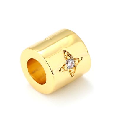 China FASHIONABLE Jewelry 18k Gold Plated Moon Star Cube Button Accessories Metal Beads For DIY Jewelry Bracelets Making for sale