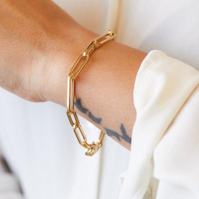 China 2021 Fashion Designer Bracelet 14k Cuban Environmental Friendly Cuban Gold Plated Stainless Steel Jewelry Minimalist Bangle Bracelet 316L for sale