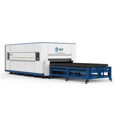 China ZHONGJIBEST Water Cooled Laser CNC Metal Fiber Laser Cutting Machine With Big Cover Closed for sale