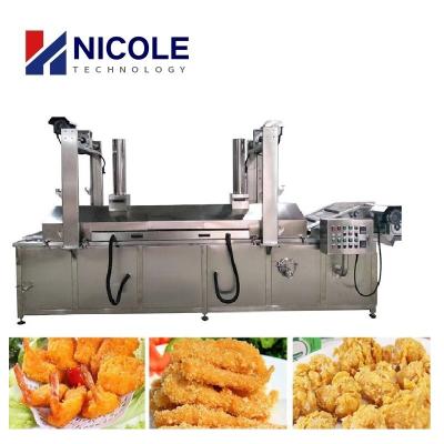 China Acero inoxidable multifuncional continuo de la máquina de la carne que fríe industrial en venta