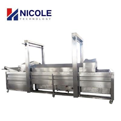 China Sus 304 Pellet Frying Line Conveyor Belt Potato Chips Frying Machine for sale