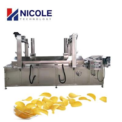 China Ononderbroken Industriële Aardappel Chips Deep Frying Machine Electric SUS 304 Te koop