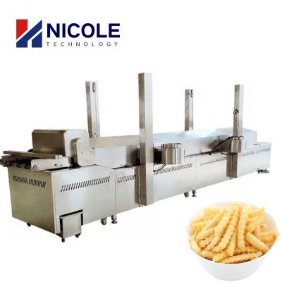 China Aangepaste Ononderbroken SUS 304 Elektrische Commerciële Aardappel Chip Fryer van de Korrel de Bradende Lijn Te koop