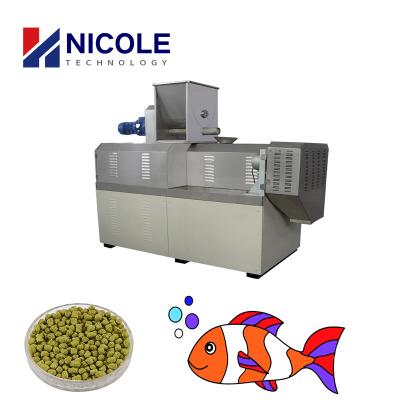 China Double Screw Extruder Small Floating Fish Feed Machine Semi Automatic for sale