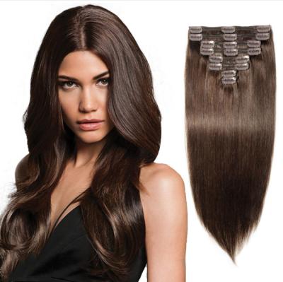 China Cheap Factory Price Silky Straight Wave Shedding Double Weft 1B Blonde Pulled Free Clip-in Hair Extensions for sale