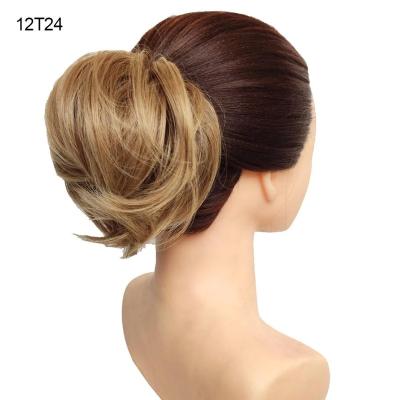 China 1 Piece Synthetic Scrunchie Curly Donut Curl Wisdom Tousled Flexible Straight Hair Bun Elastic Messy Hair Bun Wrap For Ponytail for sale