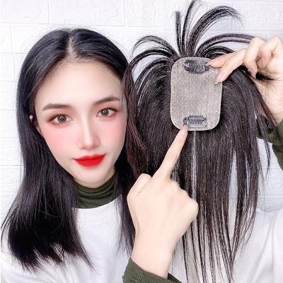 China Basic Straight High Quality Silk Closure Breathable Clips In 100% Brazilian Real Virgin Hair Topper For Women for sale