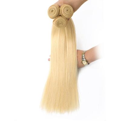 China Silky Straight 613 Double Wave Hair Machine Made Human Hair Super Drawn Blonde Weft Weft Bundles for sale