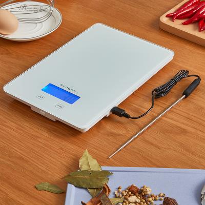 China Weigh Measuring New Goods Perfect Thermometer Bake Pro 15100G Kitchen Scale USB Charger With Thermometer for sale