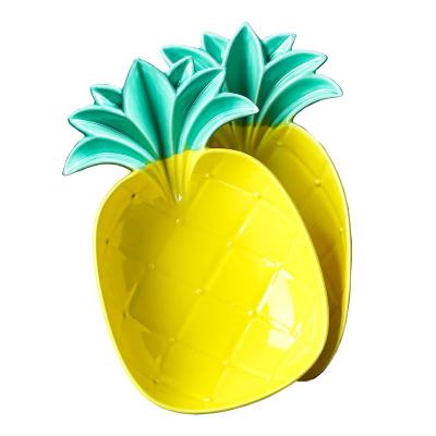 China Viable Wholesale Ceramic Bowl Shaped Like Pineapple Salad Bowl Kids Food Container Bowl Fruit Shape Cute Cartoon for sale