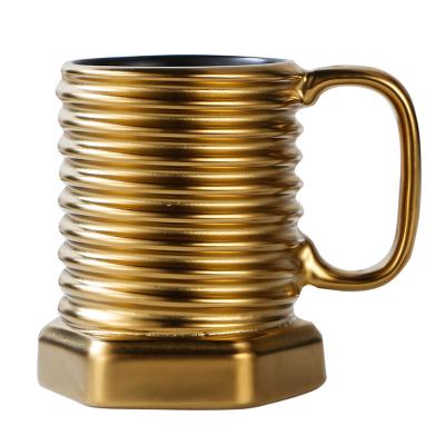 China New Viable Ceramic Cup 3D Wire Screw Coffee Mug Screw Shape Ceramic Mug for sale