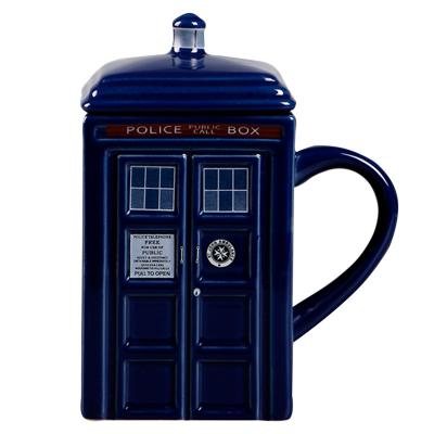 China Sustainable Wholesale Fty Price Police Booth Ceramic Mug Coffee Cup Personality Tardis Police Telephone Calling Bar Ceramic Coffee Mug for sale