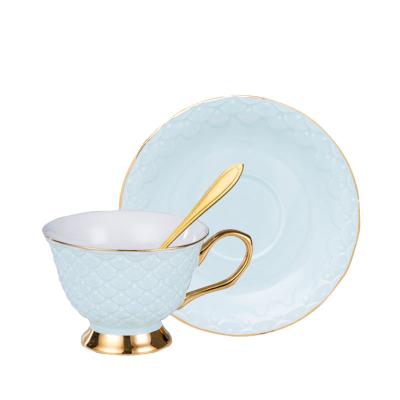 China Viable Luxury Golden Handle For European Ceramic Home And Office Tea Cup Coffee Milk Tea Cups Set for sale