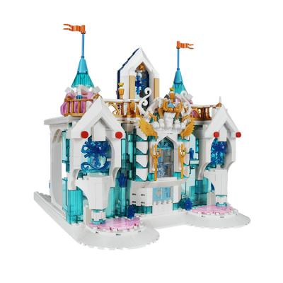 China MOLD Plastic Building Blocks Creative KING MOC Snow Palace Castle Model Assembly Bricks Kids Educational Toys Christmas Gifts for sale