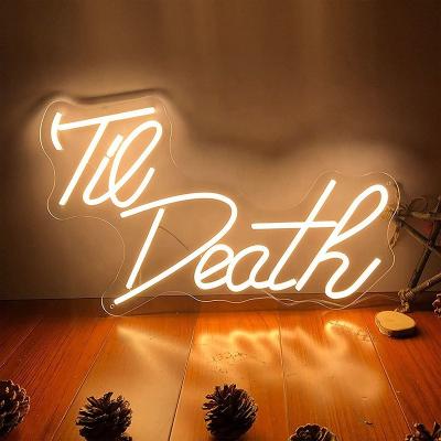 China Wedding Factory Sales Drop Shipping Up To Death Cable Neon Sign Custom Neon Sign Led For Wedding Decoration for sale