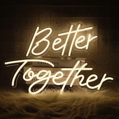 China Personalized Wedding Together Better Together Party Neon Supplies Neon Wall Light For Home Decoration for sale