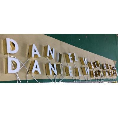 China Buildings DW Watch Store Sign Alphabet Brand Stainless Steel Front Face Lighted LED Epoxy Resin Letter for sale