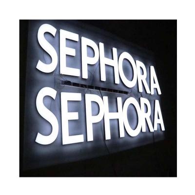 China Large Buildings Stainless Steel Acrylic Light Up Letters Illuminating LED Sign Lettering For Cosmetic Shop Advertising for sale