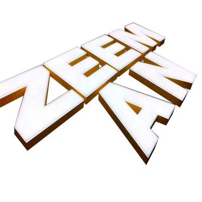 China Buildings Advertising Company Store Head Stainless Steel CNC Front Front Lighted 3d No Profile LED Light Channel Illuminated Letter Signage for sale