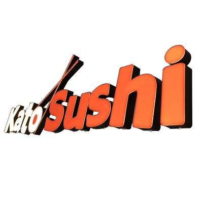 China Buildings Factory Price Sushi Store Face Rimless Lit Channel Plastic Acrylic Letter Signs for sale