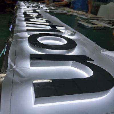 China Custom Buildings Laser Cutting 3d Signage 304 Titanium Mirror Stainless Steel Letter Sign For Shop for sale