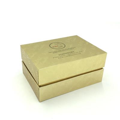 China Recyclable Luxurious Gold Aluminum Foil Box Packaging Cosmetic Gift for sale