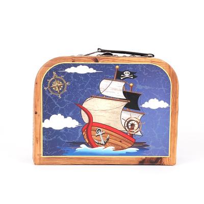 China Recycled Materials Best Selling Small Cardboard Paper Suitcase Shaped Gift Box Paper With Handle Wholesale for sale