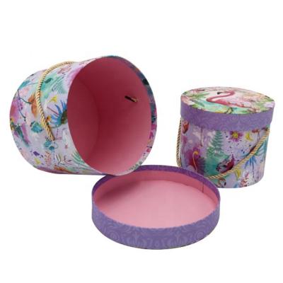 China Handmade Promotional Custom Round Macaron Packaging Gift Box With Lid for sale