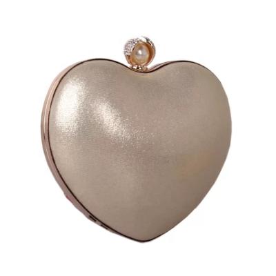 China PU Heart Shaped Evening Clips Shoulder Evening Clutch Bag for sale