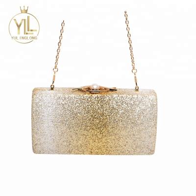 China Bridal Clutch Gold Glitter Pearl Clutch Evening Bag Factory for sale