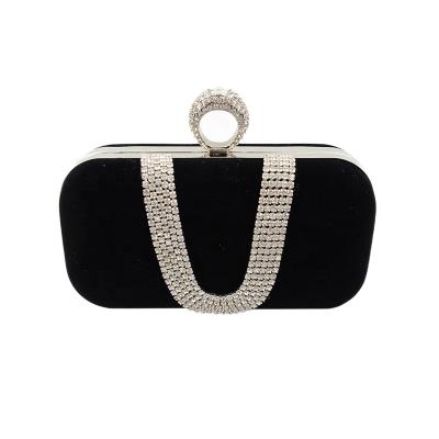 China Purse O-Ring Bling Crystal Diamond Rhinestone Evening Clutch Bag for sale