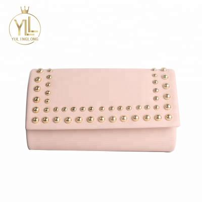 China Lady Personalized Stud Rivet Ladies Handbag Wristlet Purse for sale