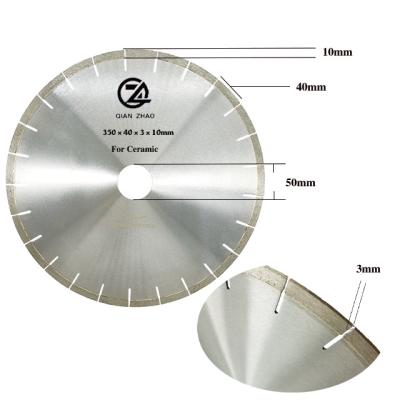 China Ceramic 350mm 14in U Slot Fast Cutting High Performance Ceramic Diamond Saw Blade for sale