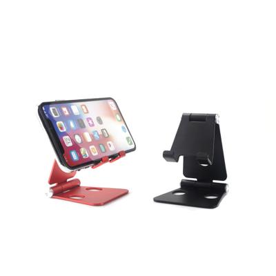 China Adjustable Aluminum Multi-Angle Dual Fold Smart Mini Phone Holder Table Stand Mobile Tablet Stand for sale