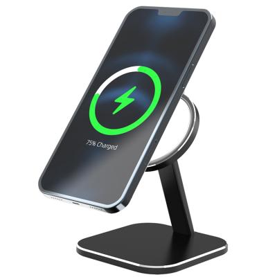 China Adjustable Aluminum Alloy 5w to 18w 56mm Phone Holder Stand Phone Holder with Magnet Wireless Charging for sale