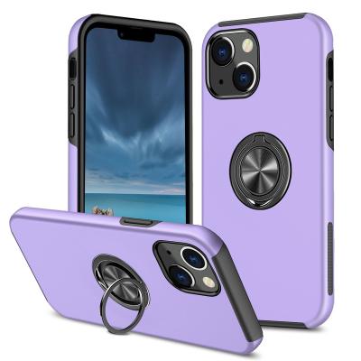 China Anti-drop Phone Case For IP13 With Built-in Invisible Ring Stand With Magnetic Car Mount for sale