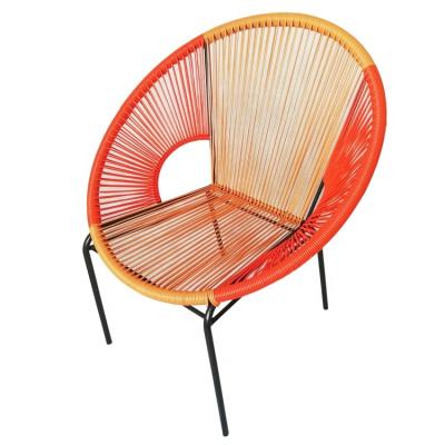 China Modern Outdoor Acapulco Garden Patio Rattan / Wicker Metal Stackable Egg Shape Chair for sale