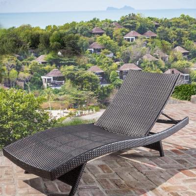 China Contemporary Sun Beach Furniture Rattan Wicker Sofa Aluminum Outdoor Garden Lounge Chair for sale