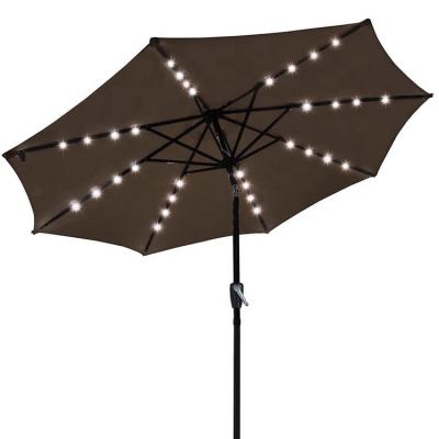 China Factory Wholesale Contemporary Solar Led Parasol Garden Patio Lightweight Outdoor Umbrella for sale