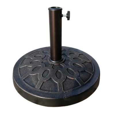 China Modern Outdoor 13KGS Leisure Around Gothic Bronze Resin Terrace Umbrella Base for sale