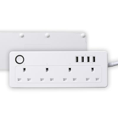 China Anywhere UK Smart Extender UKSP001 With 4 Plug 4 USB Hub WiFi Tuya Smart Power Strip for sale