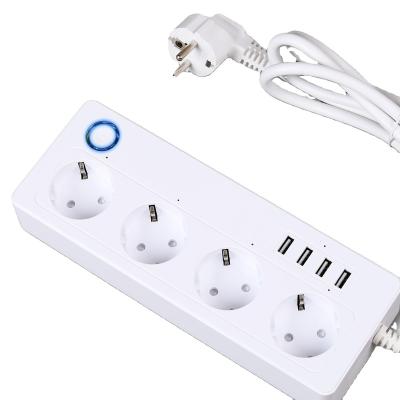 China Everwhere 4AC+4 USB Power Strip Electronic Home Office Extend Protector EU Plug Hargers Extender Smart WiFi Socket for sale