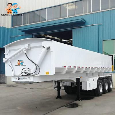 China Resorte plano Tipper End Dump Tractor Trailer Frameless de la cerradura anti del ABS en venta