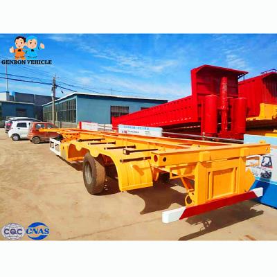 China Flachbett-13T FUWA Axle Twistlock Container Semi Trailer zu verkaufen