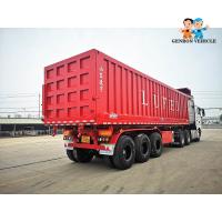China Remolque posterior del cargo del camión de descarga de la marca de Genron de 3 árboles de los árboles 5 semi con la suspensión mecánica en venta